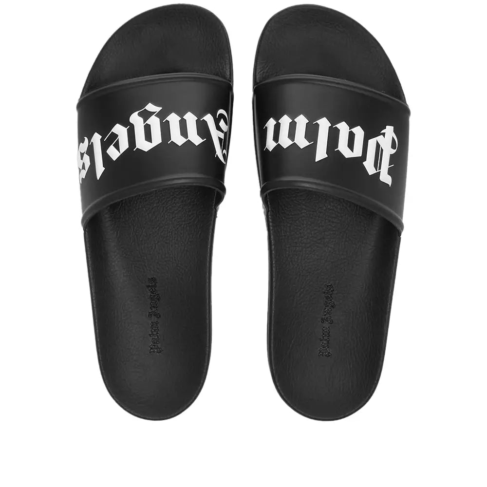 Palm Angels Logo Pool Slides Black