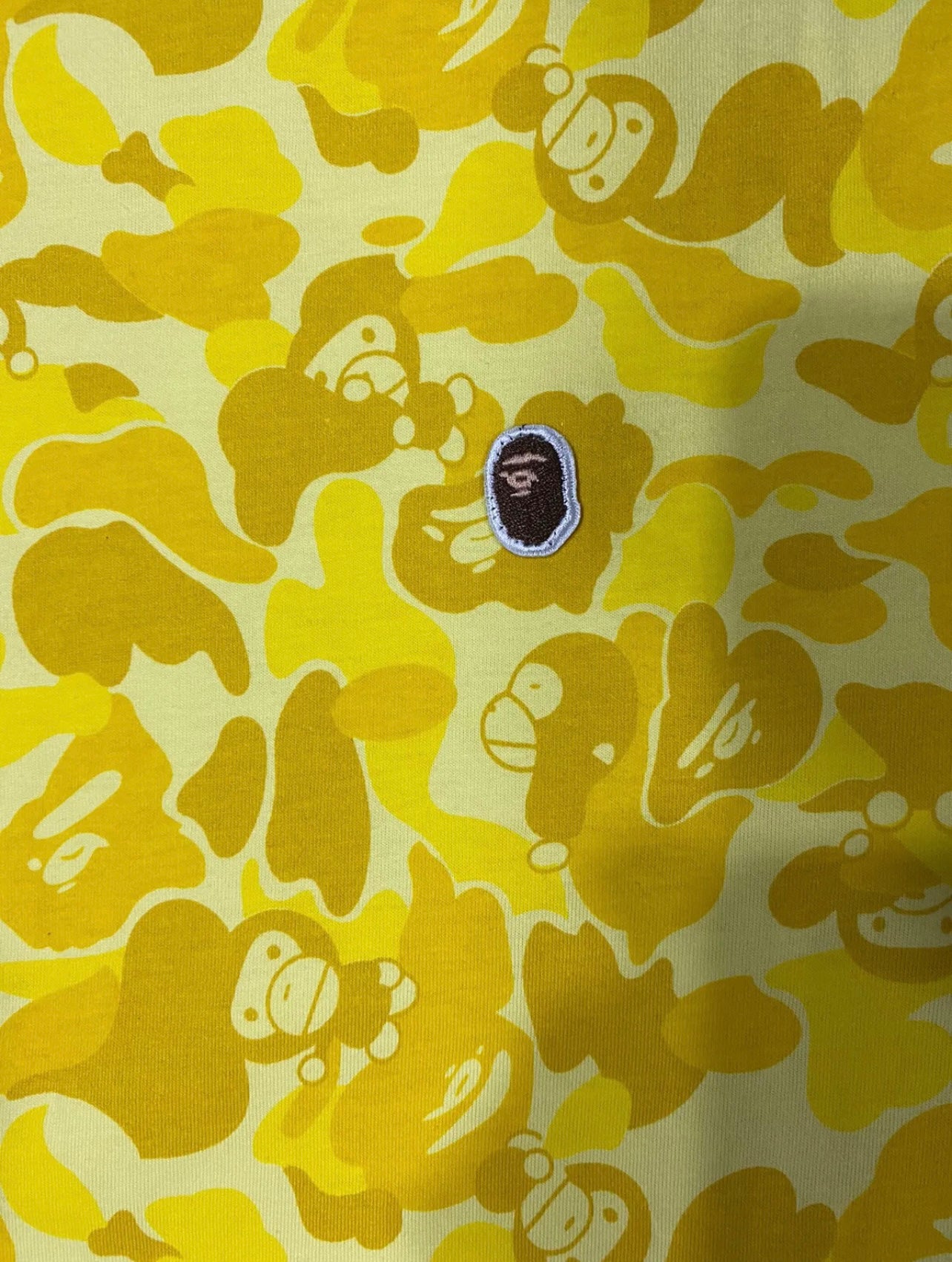Bape Monkey Head Yellow Camo Tee