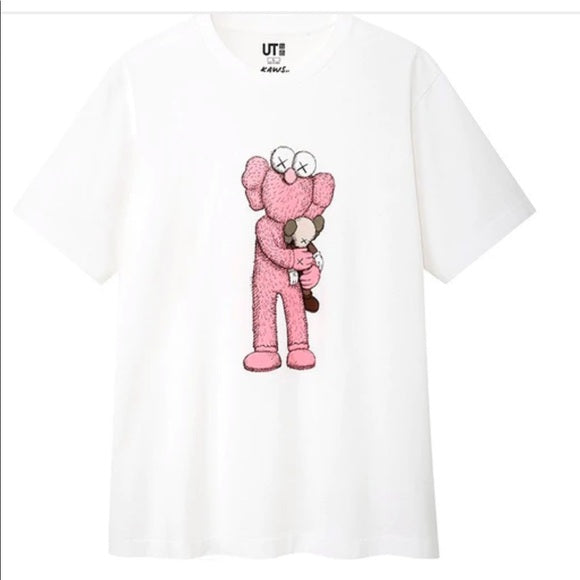 KAWS x Uniqlo Pink BFF Tee White