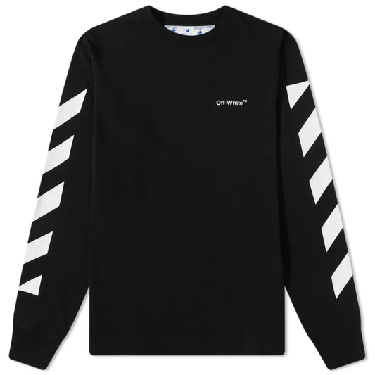 Off-White Diagonal Helvetica Black Longsleeve Shirt