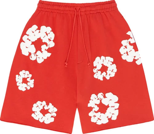 Denim Tears The Cotton Wreath Shorts 'Red'