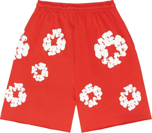 Denim Tears The Cotton Wreath Shorts 'Red'