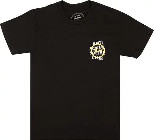 Anti Social Social Club x Fragment Design Yellow Bolt Tee 'Black'