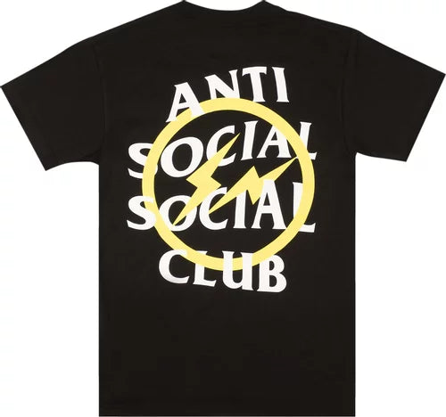 Anti Social Social Club x Fragment Design Yellow Bolt Tee 'Black'