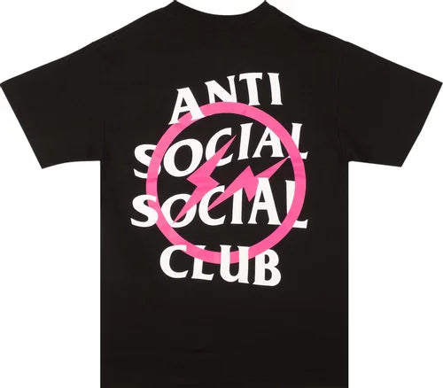 Anti Social Social Club x Fragment Design Pink Bolt Tee 'Black'