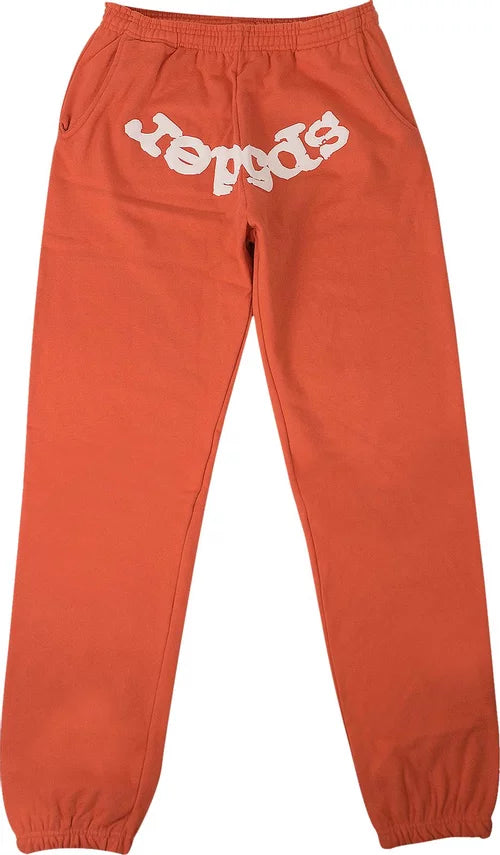 Sp5der Logo Print Sweatpants 'Orange'