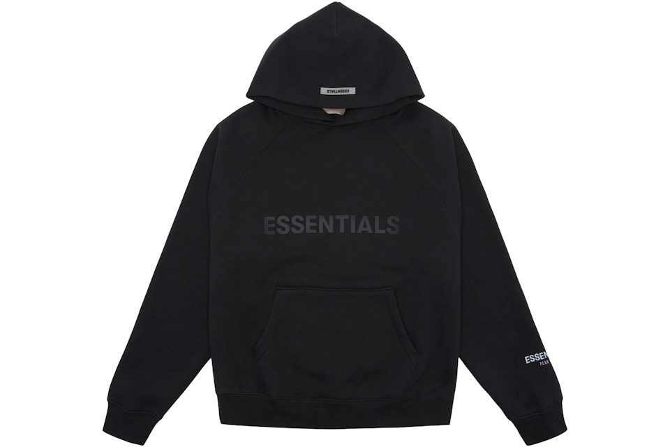 Fear of God Essentials Hoodie Applique Logo 'Stretch Limo Black'