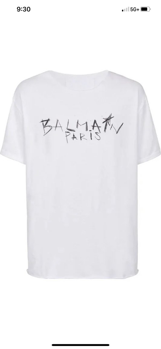 Balmain Paris Sketch Tee White