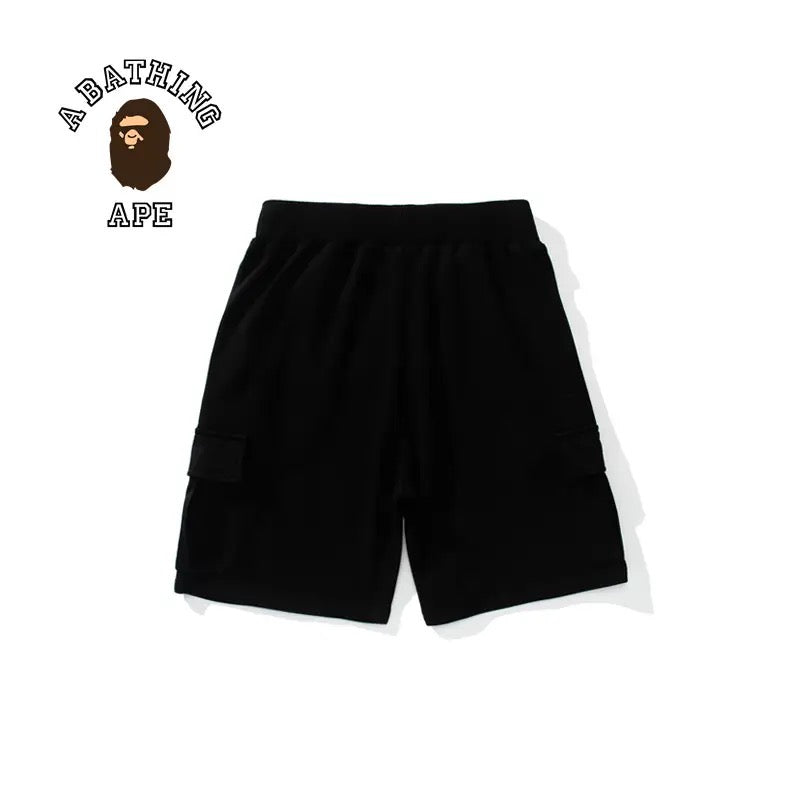 Bape Head Embroidered Patch Shorts Black