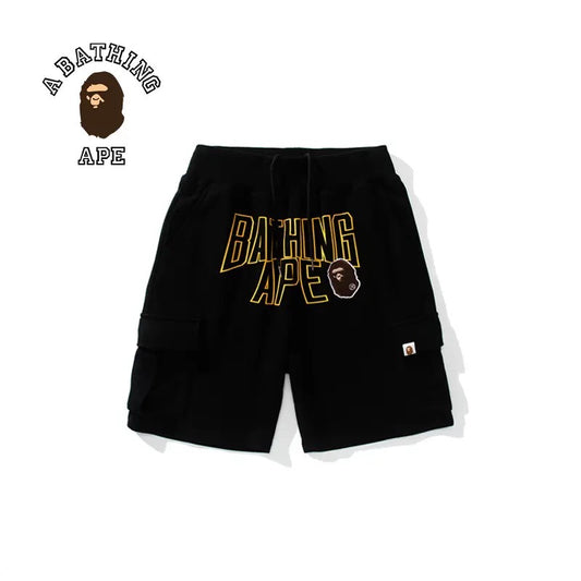 Bape Head Embroidered Patch Shorts Black