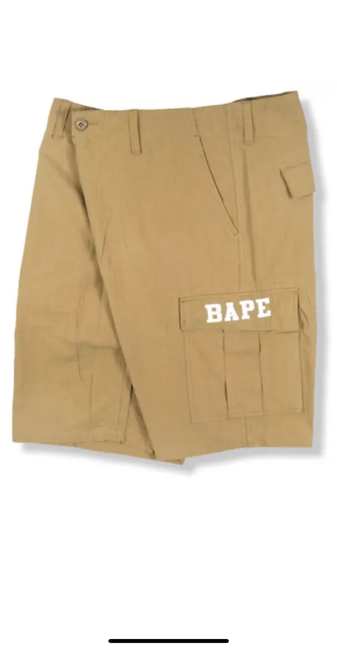 Bape A BATHING APE Go Skate Khaki Brown Tan Cargo Work Shorts