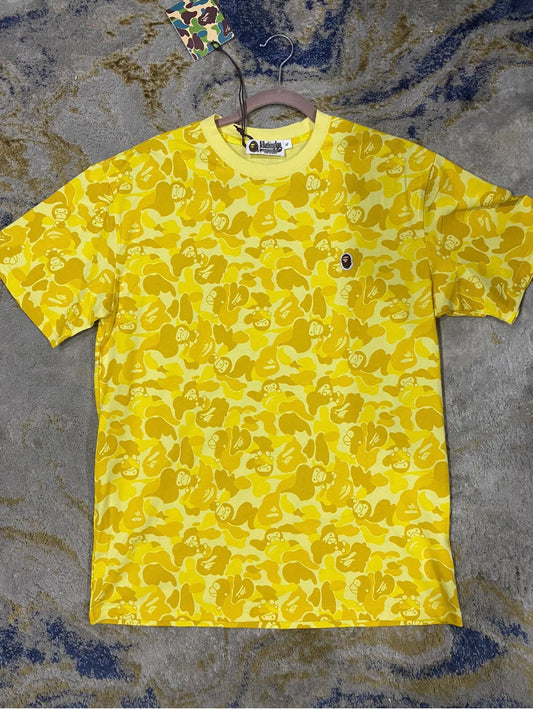 Bape Monkey Head Yellow Camo Tee