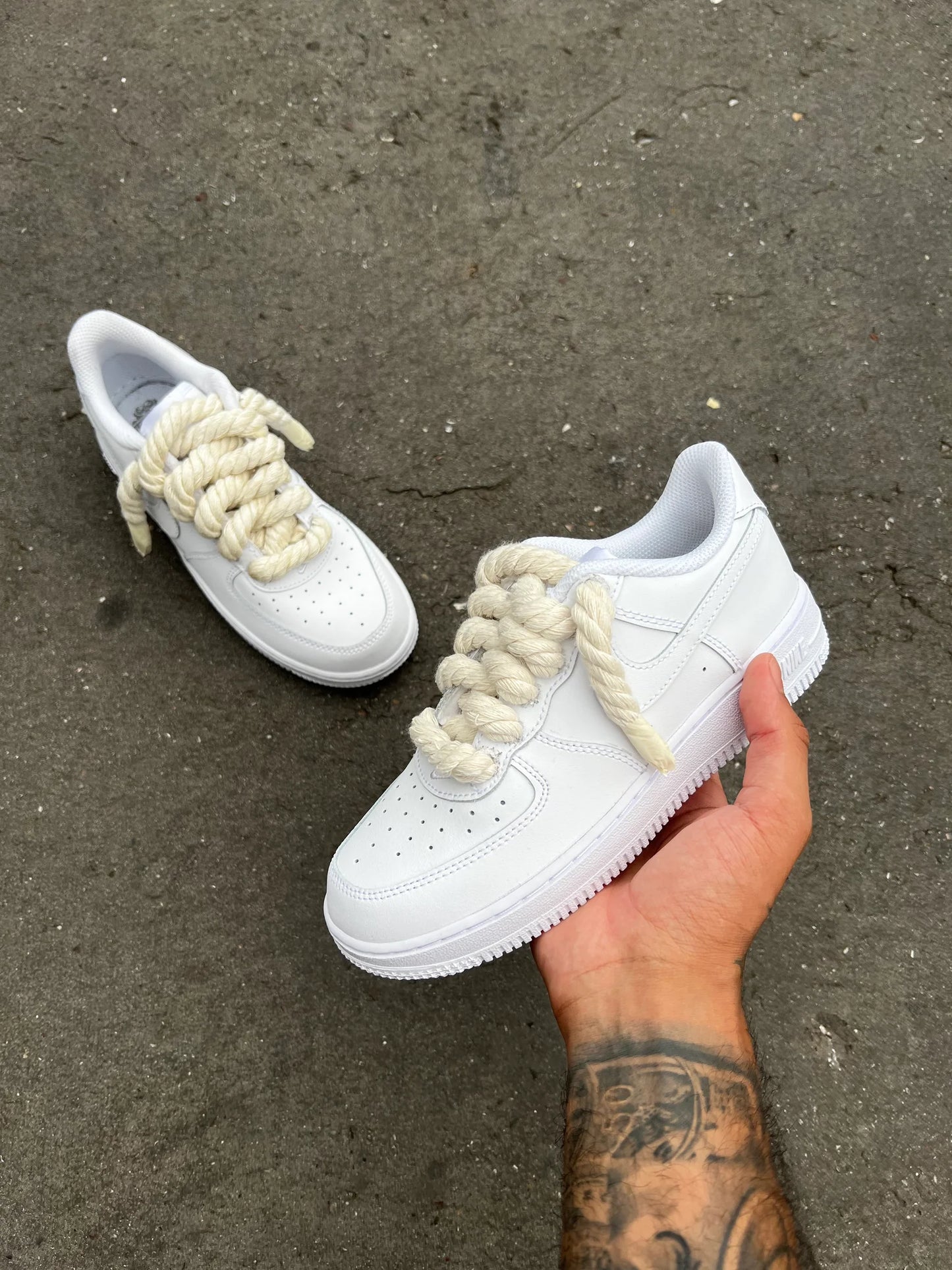 Air Force 1 White Rope Lace