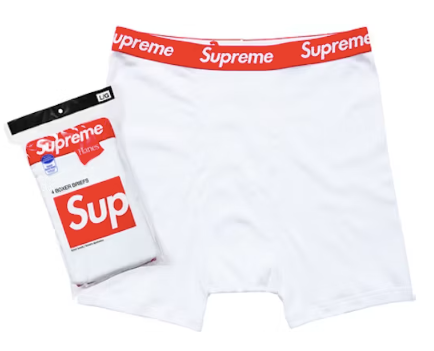 Supreme Hanes Boxer Briefs White (4 Pack)