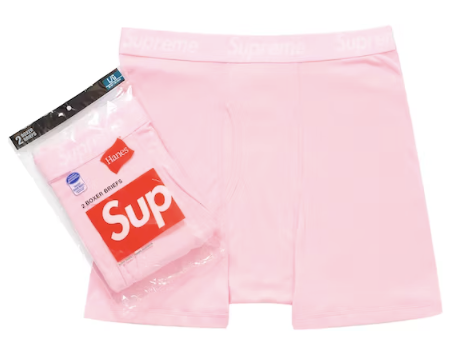 Supreme Hanes Boxer Briefs Pink (2 Pack)