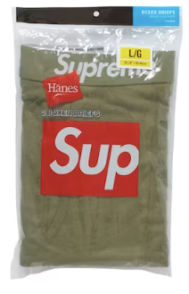 Supreme Hanes Boxer Briefs Olive (2 Pack)