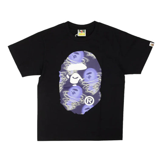 Bape Big Head Blue Ghost Black Tee