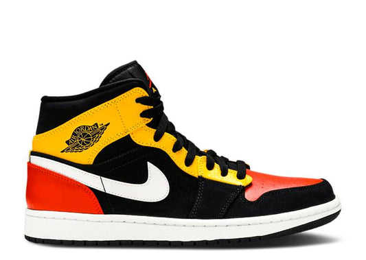 Air Jordan 1 Mid Black Amarillo Orange