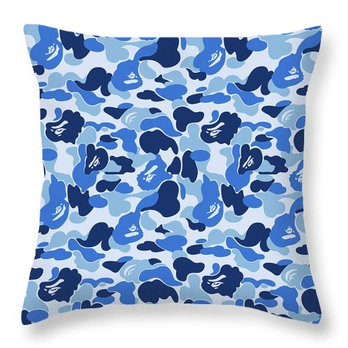 Bape Blue Camo Pillow Case 45cm X 45cm