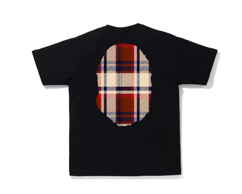 Bape Check Big Head Burberry Black Tee