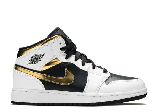 Air Jordan 1 Mid White Gold Black (GS)