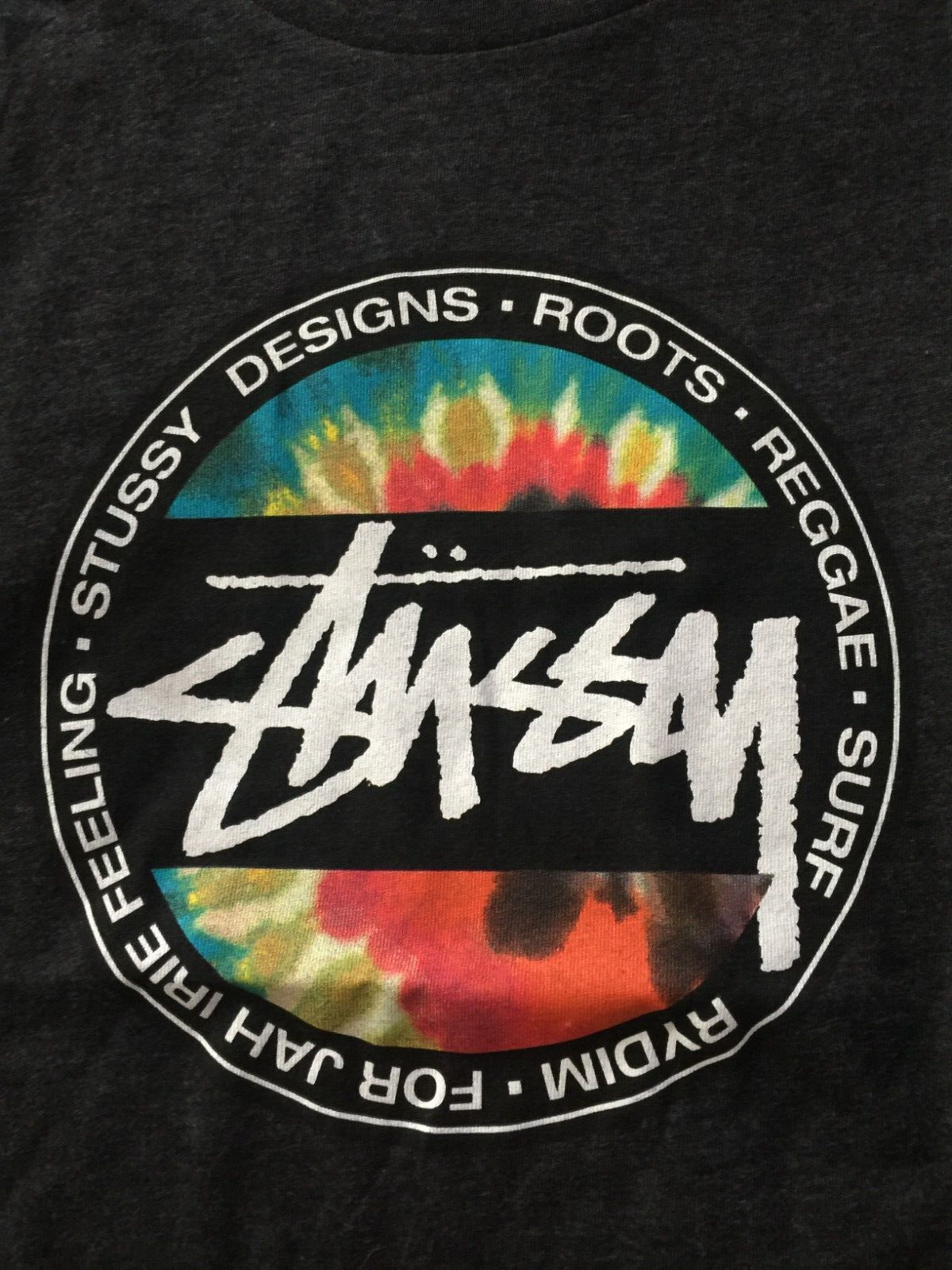 Stussy Design Roots Reggae Tie-Dye Girls Black Shirt