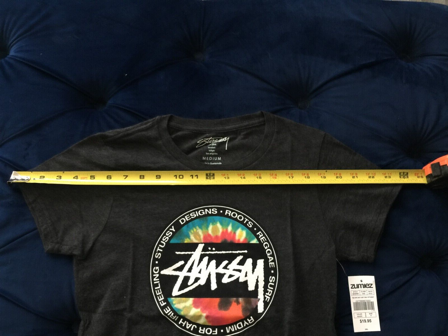 Stussy Design Roots Reggae Tie-Dye Girls Black Shirt