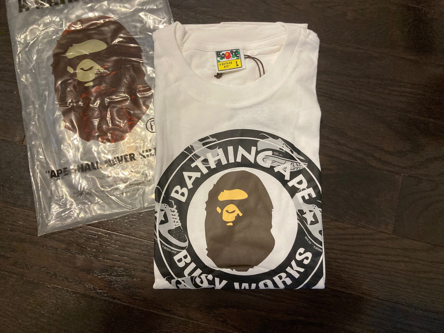 Bape Bapesta Busywork White Tee